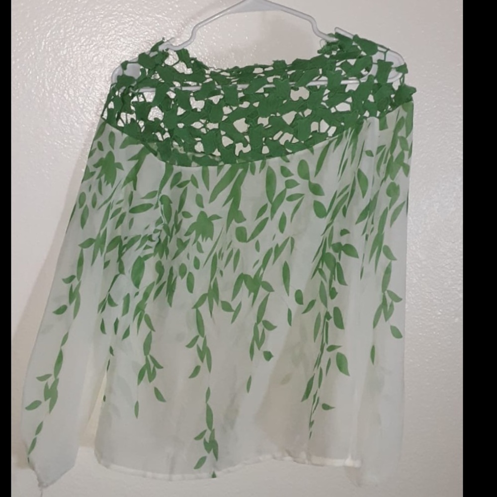 Green/White Top